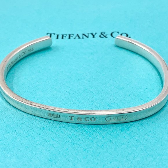 Authentic Tiffany & Co Silver 925 1837 Bangle - Picture 1 of 10